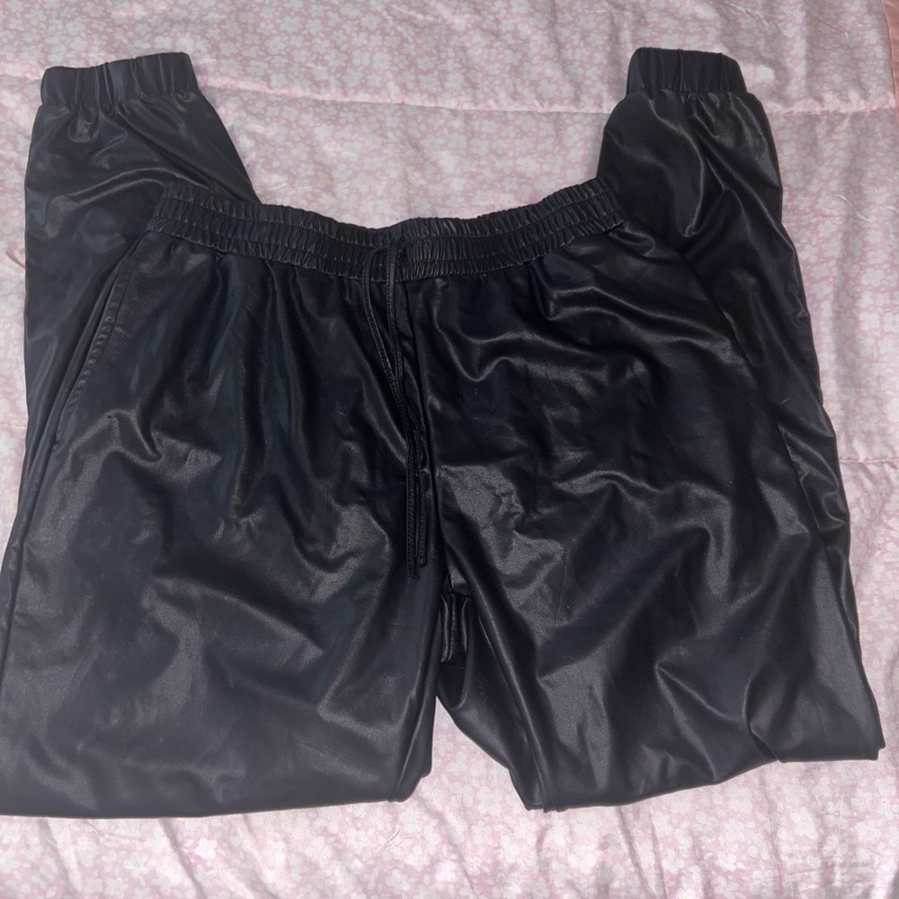 Pleather joggers